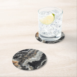 Dessous-de-verre Rond En Papier Motif naturel Onyx Gem