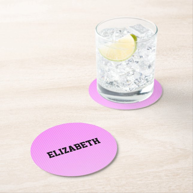 Dessous-de-verre Rond En Papier Motif rose points blancs (En situation)