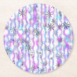 Dessous-de-verre Rond En Papier Motif Vagues Étoilées Envoûtantes