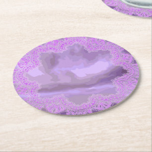 Dessous-de-verre Rond En Papier Mouchoir mauve Abstrait Dessous de verre ronds Set