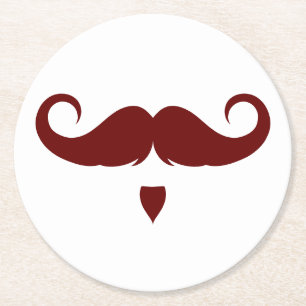 Dessous-de-verre Rond En Papier Moustache guidon personnalisable