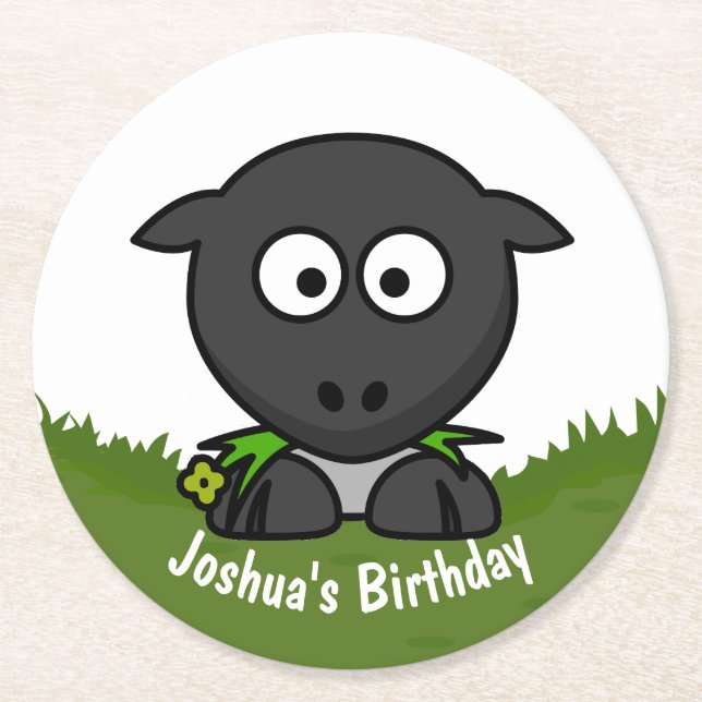 Dessous-de-verre Rond En Papier Moutons ronds (Devant)