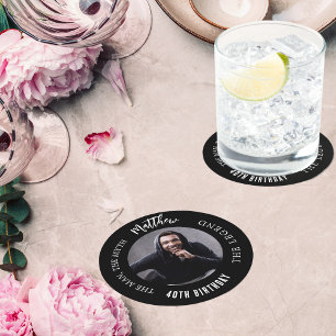 Dessous-de-verre Rond En Papier Mythe de l'homme légende photo noir blanc fête d'a