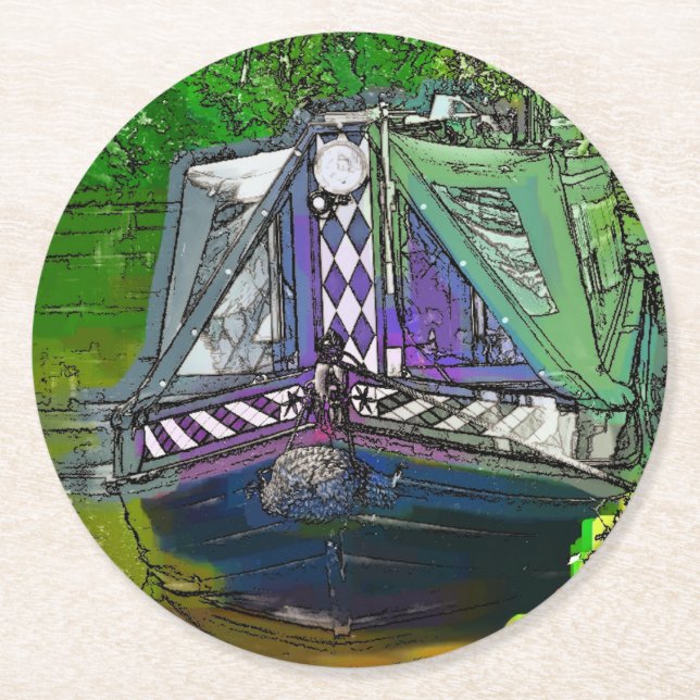 DESSOUS-DE-VERRE ROND EN PAPIER NAVIRES (Devant)