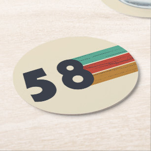 Dessous-de-verre Rond En Papier né en 1958 anniversaire vintage
