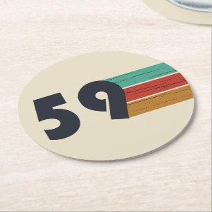 Dessous-de-verre Rond En Papier né en 1959 anniversaire vintage