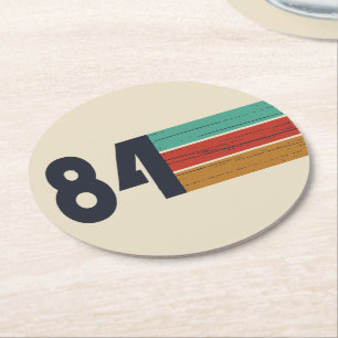 Dessous-de-verre Rond En Papier né en 1984 cadeau d'anniversaire vintage