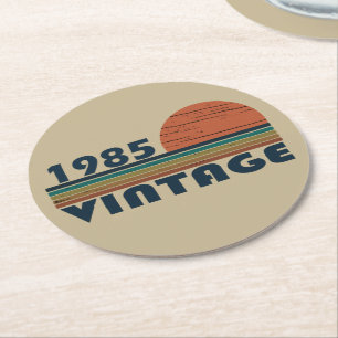 Dessous-de-verre Rond En Papier né en 1985 vintage cadeau de 40e anniversaire