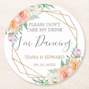 Dessous-de-verre Rond En Papier Ne prenez pas mon Dessous de verre de Mariage de f