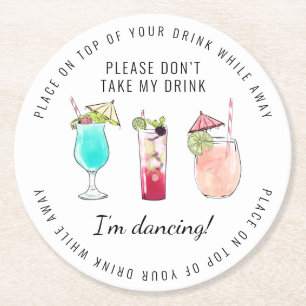 Dessous-de-verre Rond En Papier Ne prenez pas mon Mariage de boisson Dessous de ve