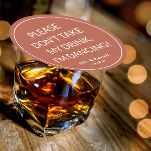 Dessous-de-verre Rond En Papier Ne prenez pas mon verre, je danse Mariage Poussiér