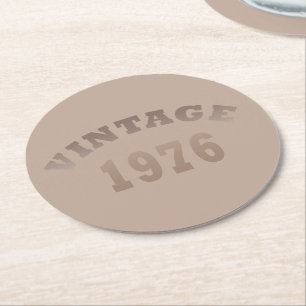 Dessous-de-verre Rond En Papier Née en 1976 élégante fête d'anniversaire moderne v