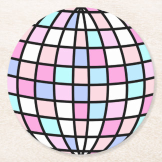 Dessous-de-verre Rond En Papier Neon Super Disco Ball