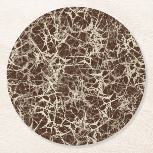 Dessous-de-verre Rond En Papier Neurons de réseautage sur le rouge - motif continu