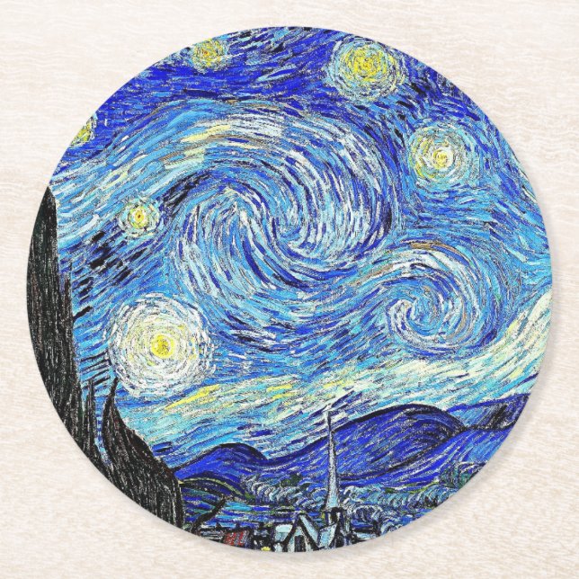 Dessous-de-verre Rond En Papier Night Starry Night (Devant)
