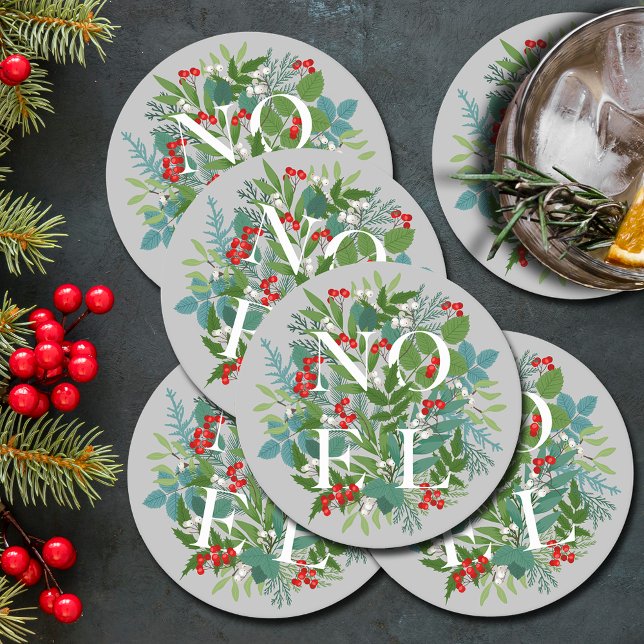 Dessous-de-verre Rond En Papier NOEL Berries et Noël vert (Créateur téléchargé)