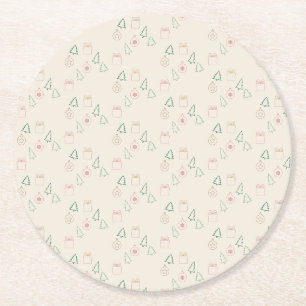 Dessous-de-verre Rond En Papier Noël chic
