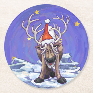 Dessous-de-verre Rond En Papier Noël de renne