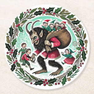 Dessous-de-verre Rond En Papier Noël Krampus
