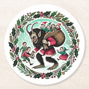 Dessous-de-verre Rond En Papier Noël Krampus