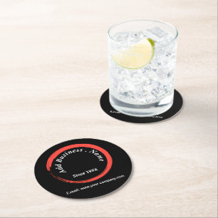Dessous-de-verre Rond En Papier Noir moderne customisé professionnel