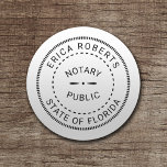 Dessous-de-verre Rond En Papier Notaire public Timbre minimaliste Plaque<br><div class="desc">Dessous de verre Papier minimaliste Notaire Publique Timbre Plain.</div>