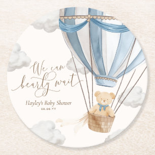 Dessous-de-verre Rond En Papier Nous pouvons attendre le Baby shower