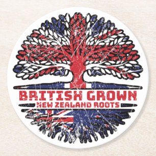 Dessous-de-verre Rond En Papier Nouvelle-Zélande Royaume-Uni British Tree Roots