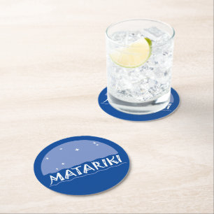 Dessous-de-verre Rond En Papier Nouvelle-Zélande Sept Soeurs Maori MATARIKI 1a
