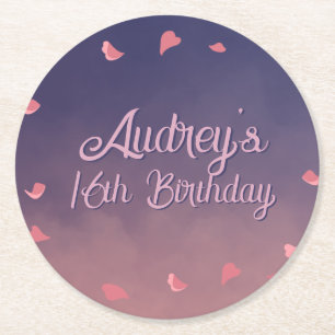 Dessous-de-verre Rond En Papier Nuit à Paris Anniversaire