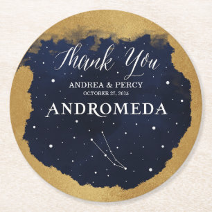 Dessous-de-verre Rond En Papier Nuit étoilée céleste constellation Andromède