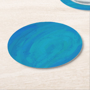 Dessous-de-verre Rond En Papier Océan bleu