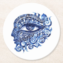 Oeil mal grec Abstrait avec clé grecque