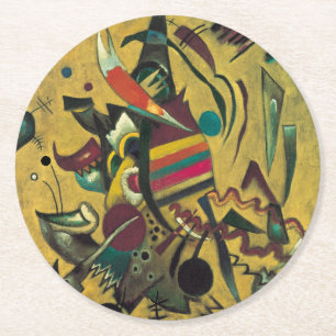 Dessous-de-verre Rond En Papier OEuvre d'expressionniste abstraite moderne de Kand