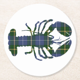 Dessous-de-verre Rond En Papier Office de pâte de homard Tartan de la Nouvelle-Éco
