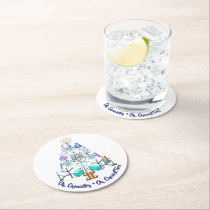 Dessous-de-verre Rond En Papier Oh Chimie, Oh Arbre de Noël du Chimiste