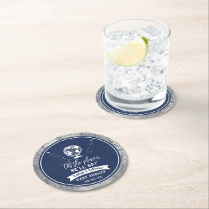 Dessous-de-verre Rond En Papier "Oh Les Endroits Où Il Ira !" Baby shower Carte de