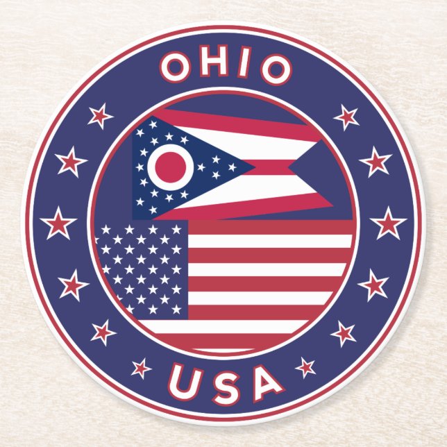 Dessous-de-verre Rond En Papier Ohio (Devant)