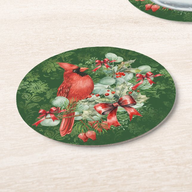 Dessous-de-verre Rond En Papier Oiseau de fête (Créateur téléchargé)