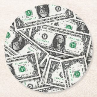 Dessous-de-verre Rond En Papier One Dollar Bill Pattern