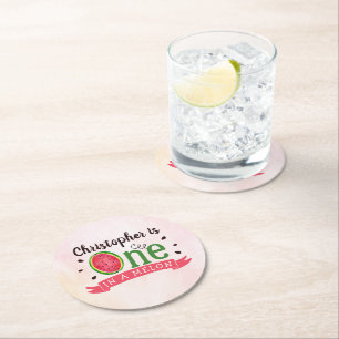 Dessous-de-verre Rond En Papier One In A Melon 1er Anniversaire
