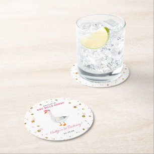 Dessous-de-verre Rond En Papier One Silly Goose Girls 1st Birthday Party