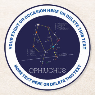 Dessous-de-verre Rond En Papier Ophiuchus de constellation zodiaque