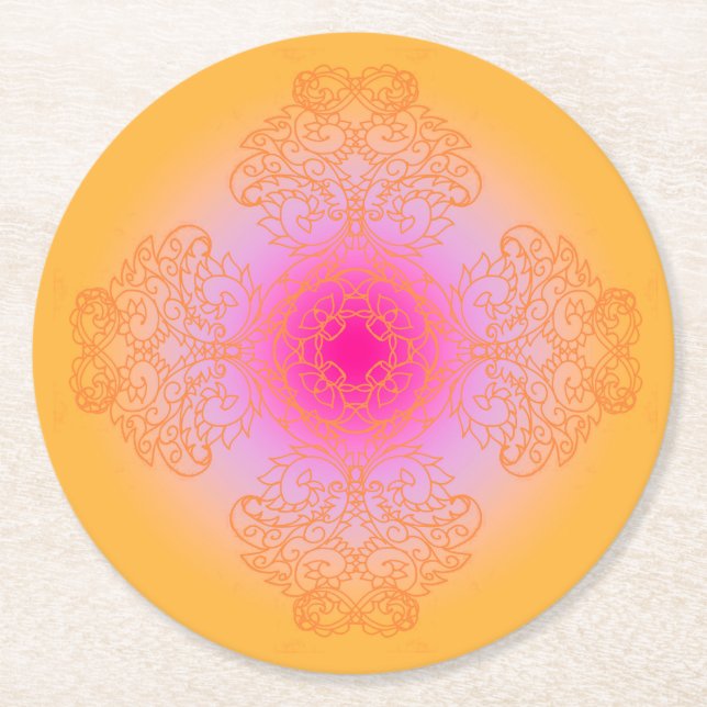 Dessous-de-verre Rond En Papier orange (Devant)