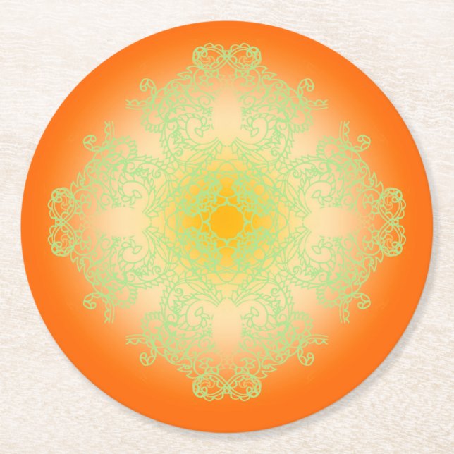 Dessous-de-verre Rond En Papier orange (Devant)