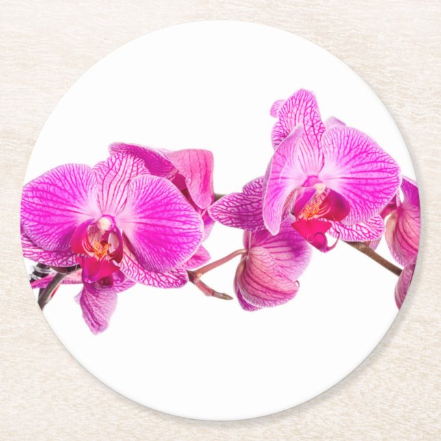 Dessous-de-verre Rond En Papier Orchidée (Devant)