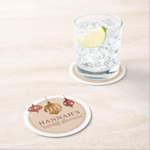 Dessous-de-verre Rond En Papier Ornement de boule de Noël Rétro Bohème Cadeau de m