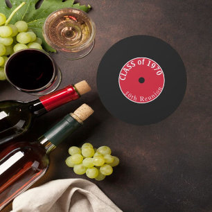 Dessous-de-verre Rond En Papier Oui, 50 ans ! Dessous de verre de réunion de class