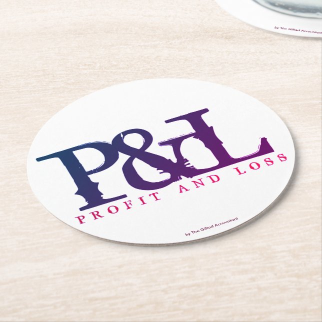 DESSOUS-DE-VERRE ROND EN PAPIER "P&L" (Incliné)
