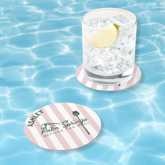 Dessous-de-verre Rond En Papier Palm Springs avant le ring Bachelorette (Créateur téléchargé)